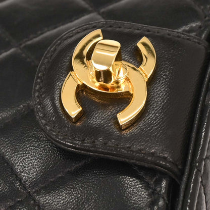 Chanel Black Lambskin Vanity Shoulder Bag