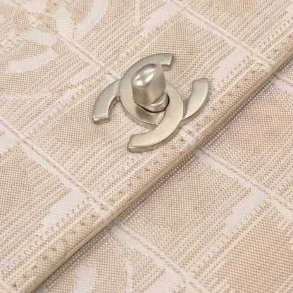 Chanel White Jacquard Nylon New Travel Line Shoulder Bag