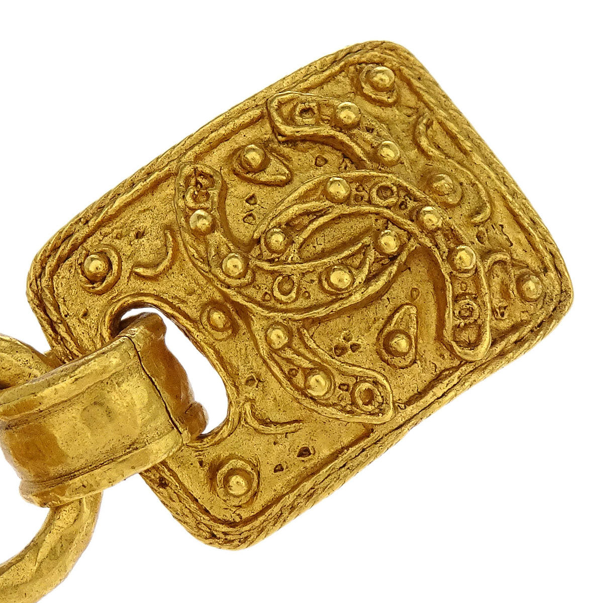 Chanel Bell Dangle Earrings Clip-On Gold 94A