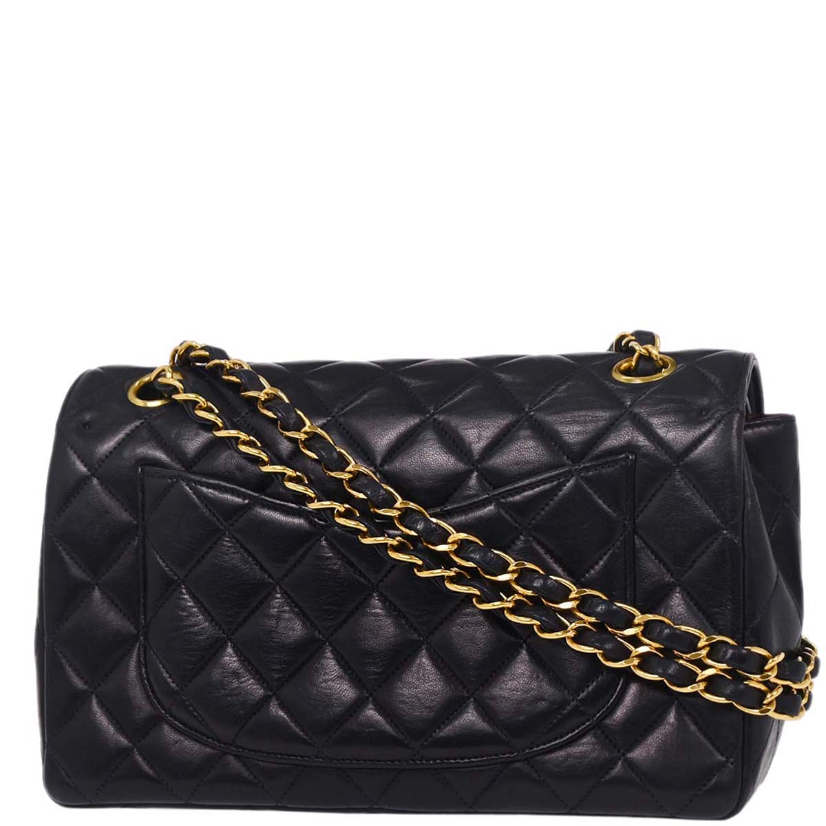 Chanel Navy Lambskin Paris Small Double Flap Shoulder Bag