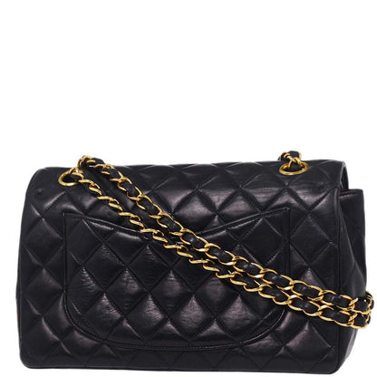 Chanel Navy Lambskin Paris Small Double Flap Shoulder Bag
