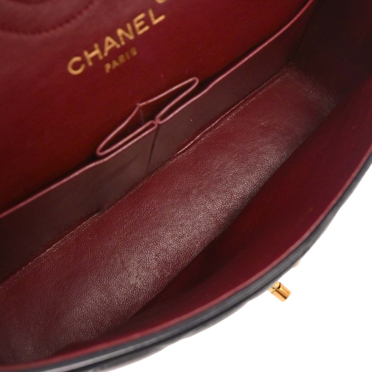 Chanel Navy Lambskin Paris Small Double Flap Shoulder Bag
