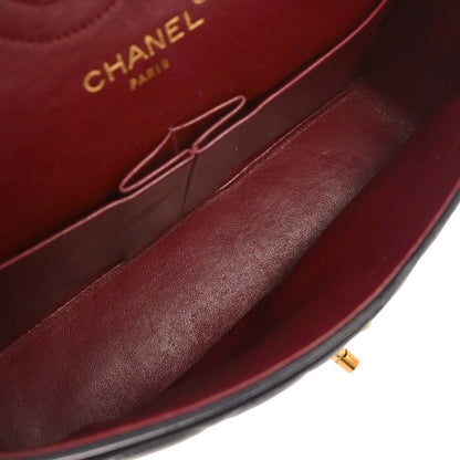 Chanel Navy Lambskin Paris Small Double Flap Shoulder Bag
