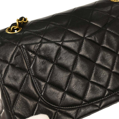 Chanel Black Lambskin Small Classic Double Flap Shoulder Bag