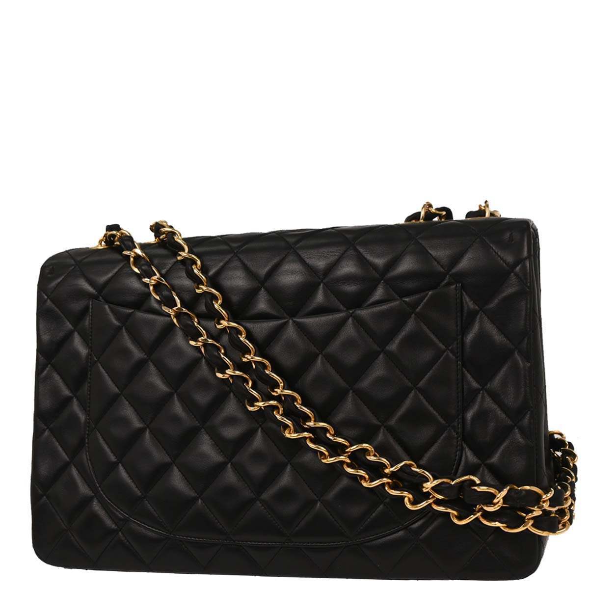 Chanel Black Lambskin Maxi Classic Flap Shoulder Bag