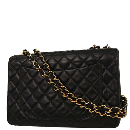 Chanel Black Lambskin Maxi Classic Flap Shoulder Bag