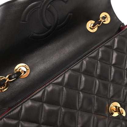 Chanel Black Lambskin Maxi Classic Flap Shoulder Bag