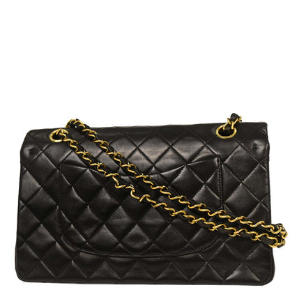 Chanel Black Lambskin Medium Classic Double Flap Shoulder Bag
