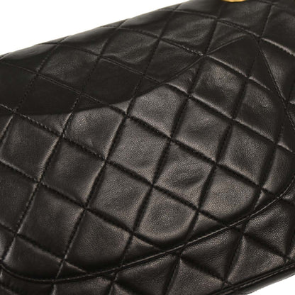 Chanel 1994-1996 Black Lambskin Medium Classic Double Flap Shoulder Bag