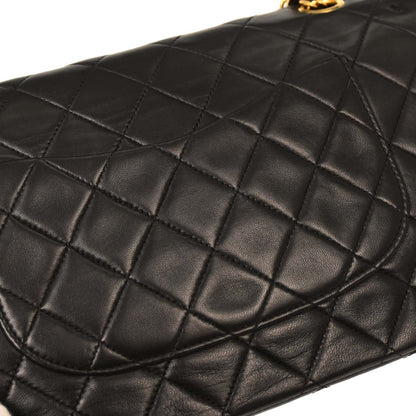 Chanel Black Lambskin Medium Classic Double Flap Shoulder Bag