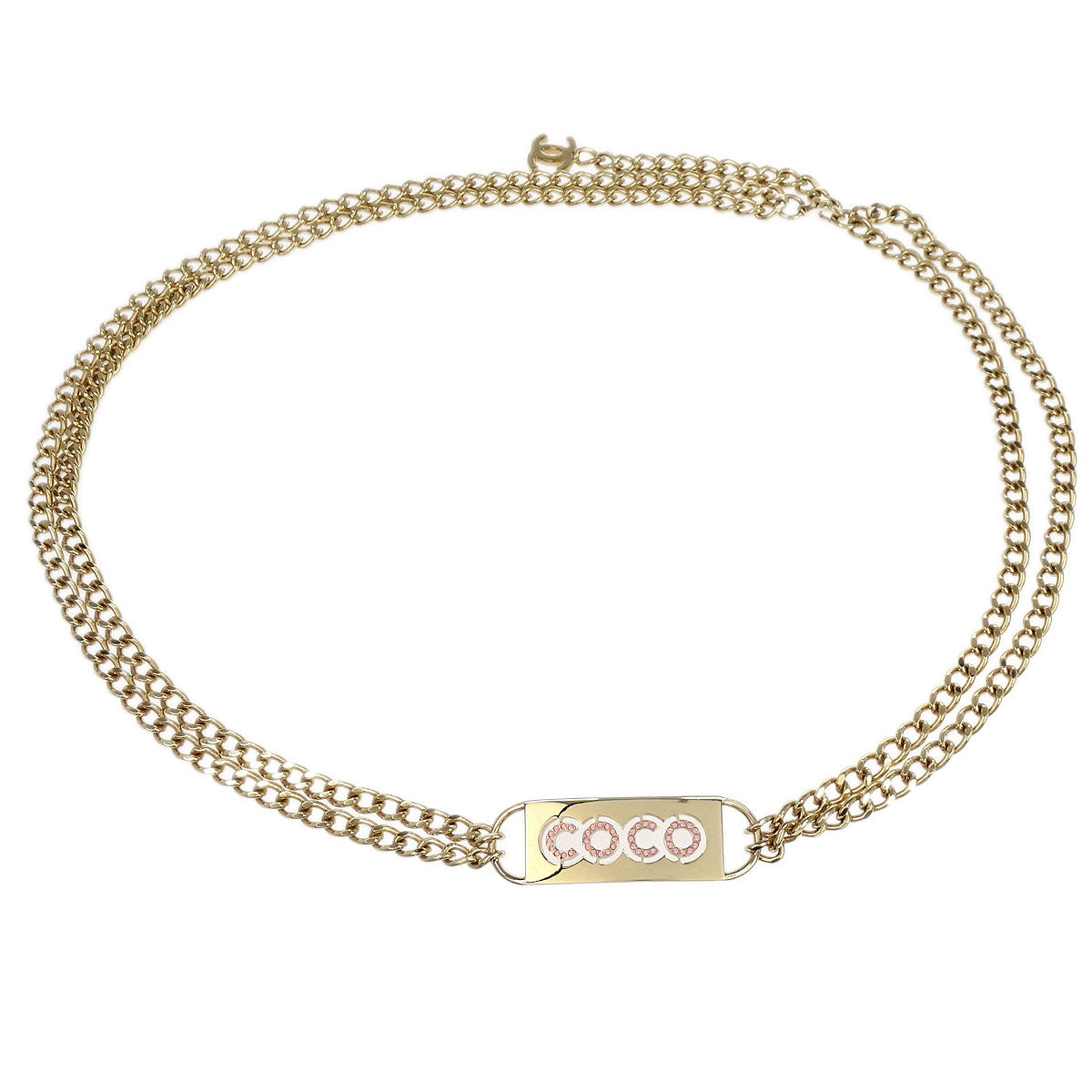 Chanel Rhinestone Chain Belt Gold 02P