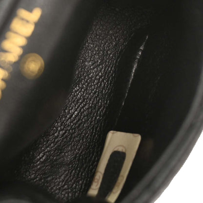 Chanel Black Lambskin Classic Flap Micro Chain Crossbody Bag Pouch