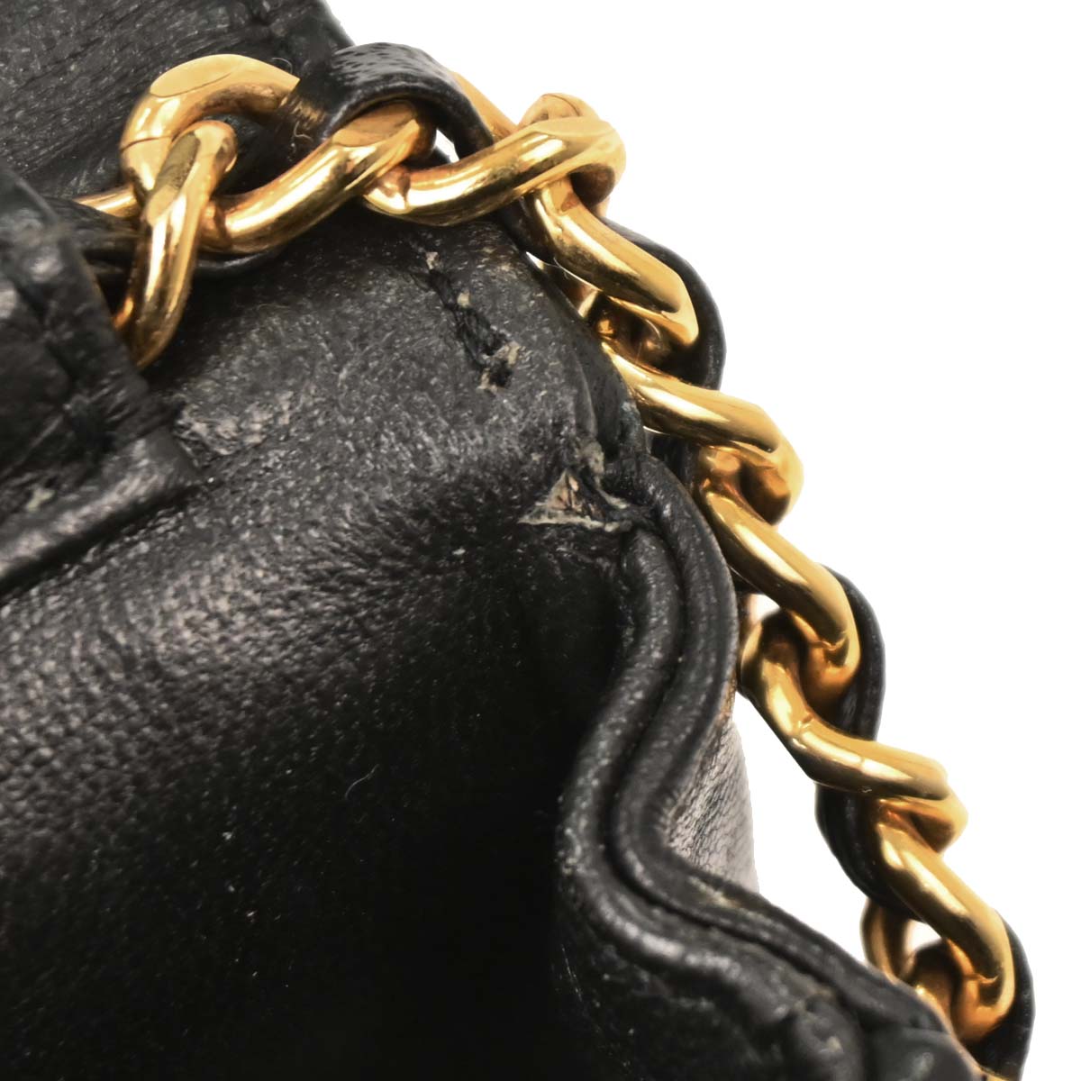 Chanel Black Lambskin Classic Flap Micro Chain Crossbody Bag Pouch