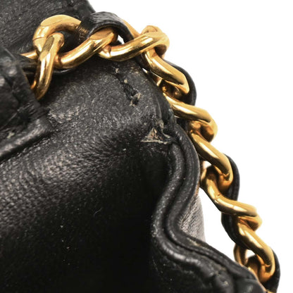 Chanel Black Lambskin Classic Flap Micro Chain Crossbody Bag Pouch