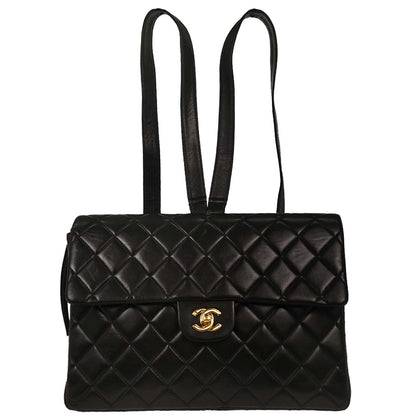 Chanel Black Lambskin Backpack