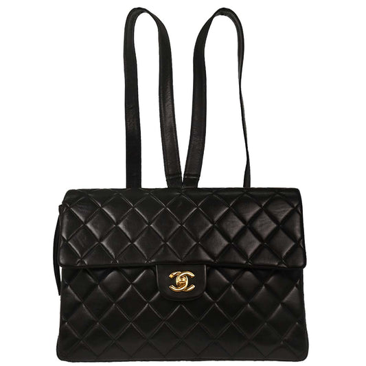 Chanel Black Lambskin Backpack