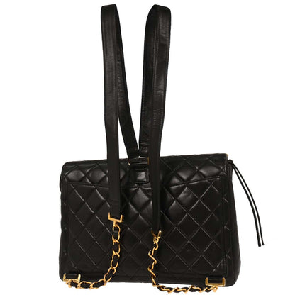 Chanel Black Lambskin Backpack