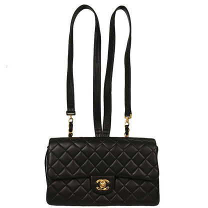 Chanel Black Lambskin Backpack
