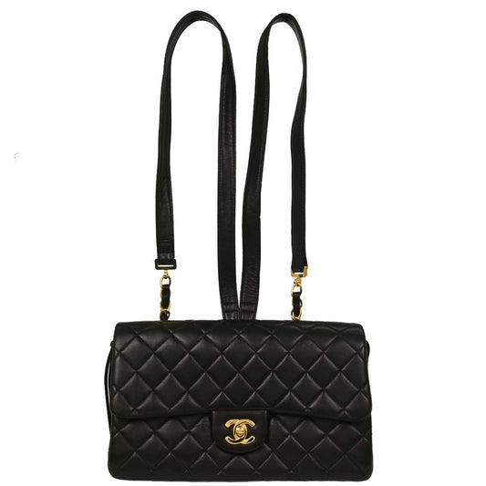 Chanel Black Lambskin Backpack