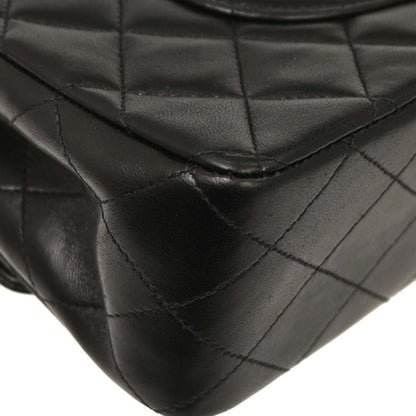 Chanel Black Lambskin Medium Classic Double Flap Shoulder Bag