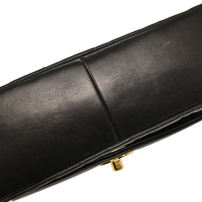 Chanel 1991-1994 Black Lambskin Medium Diana Shoulder Bag