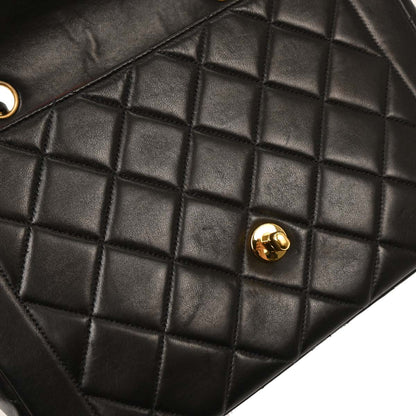Chanel Black Lambskin Single Flap Shoulder Bag