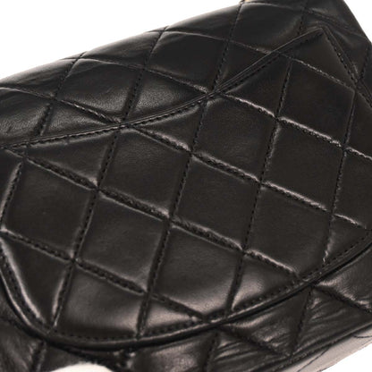 Chanel Black Lambskin Mini Classic Square Flap Shoulder Bag