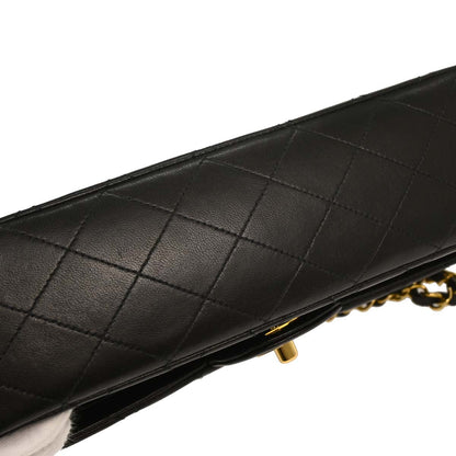 Chanel 1994-1996 Black Lambskin Medium Classic Double Flap Shoulder Bag