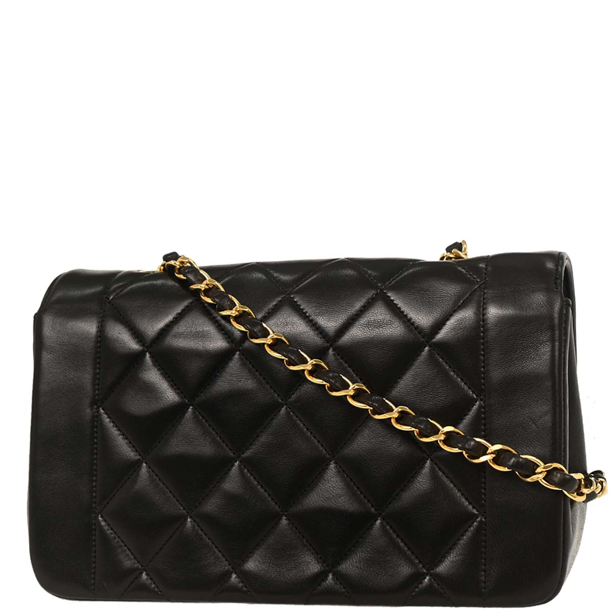 Chanel Black Lambskin Small Diana Shoulder Bag