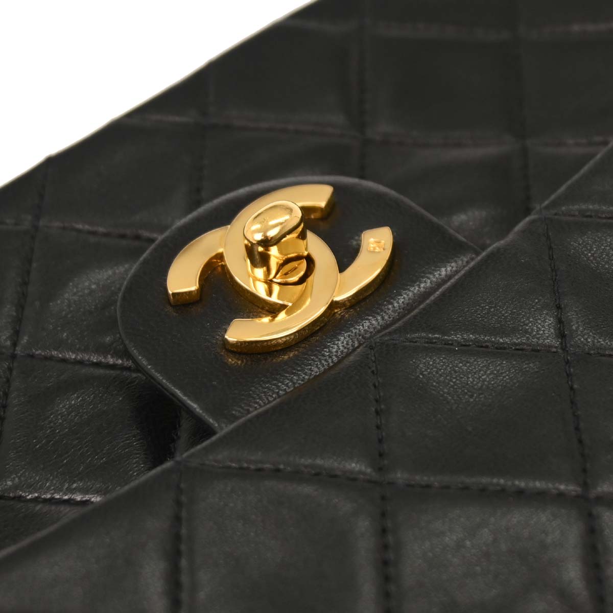 Chanel Black Lambskin Mini Classic Square Flap Shoulder Bag