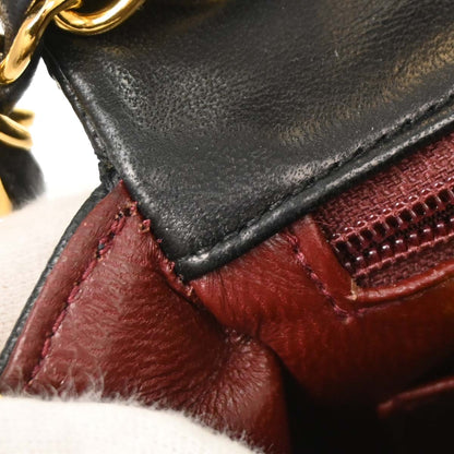 Chanel Black Lambskin Mini Classic Square Flap Shoulder Bag