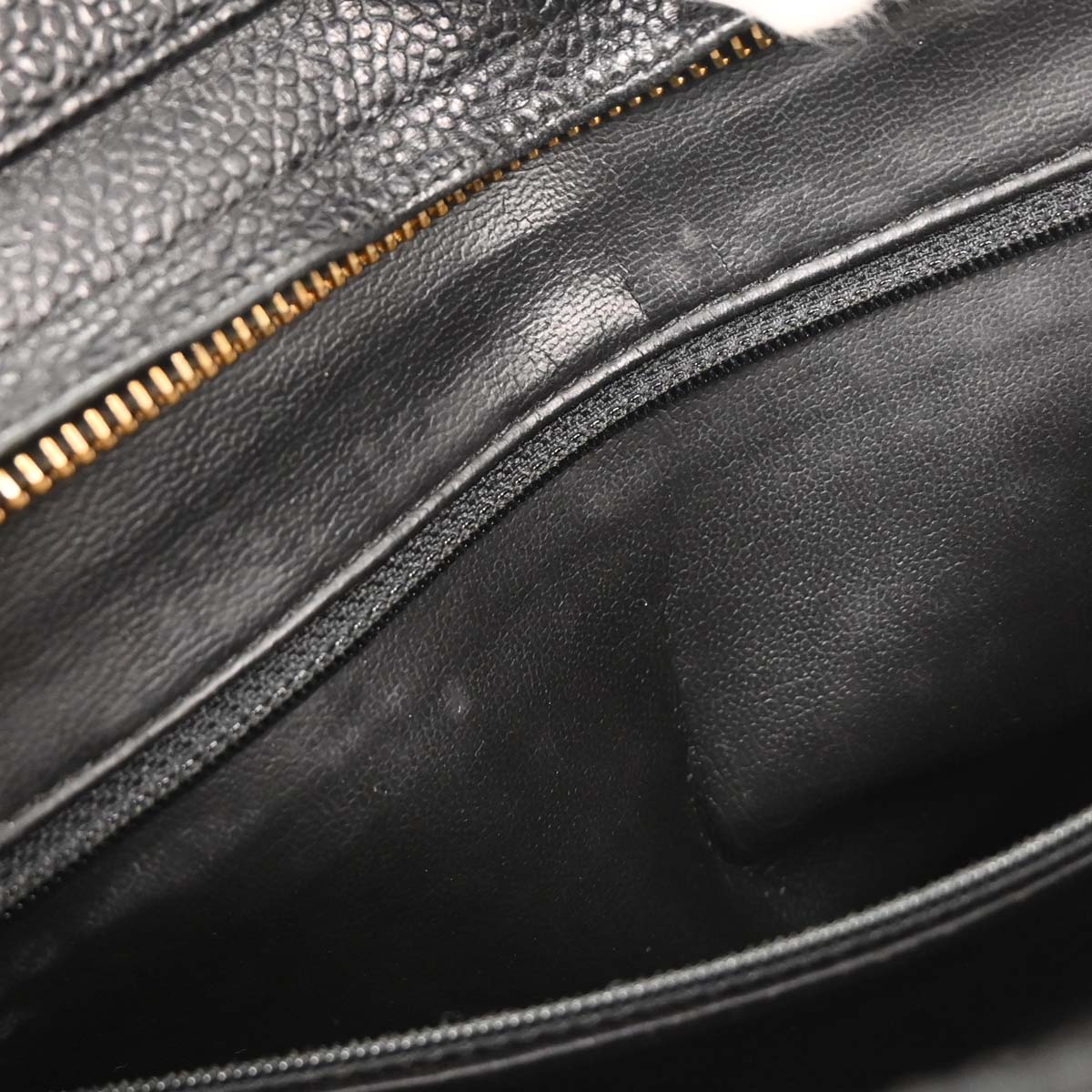 Chanel Black Caviar Triple CC Shoulder Tote Bag