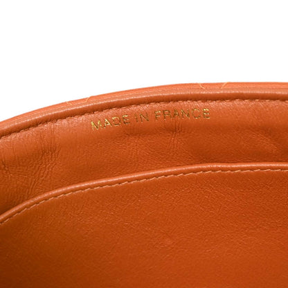 Chanel Orange Lambskin Double Sided Flap Handbag