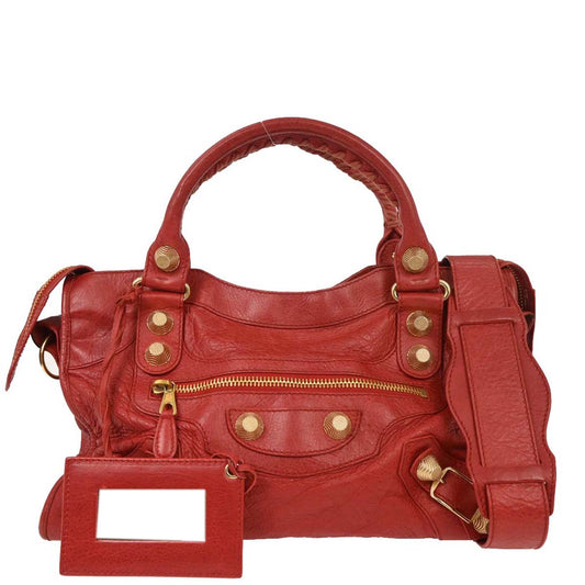 Balenciaga Red The City Handbag