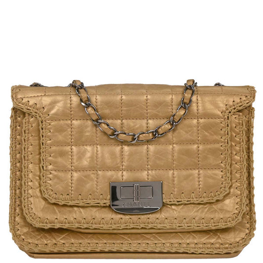 Chanel Gold Calfskin Mademoiselle Lock Shoulder Bag