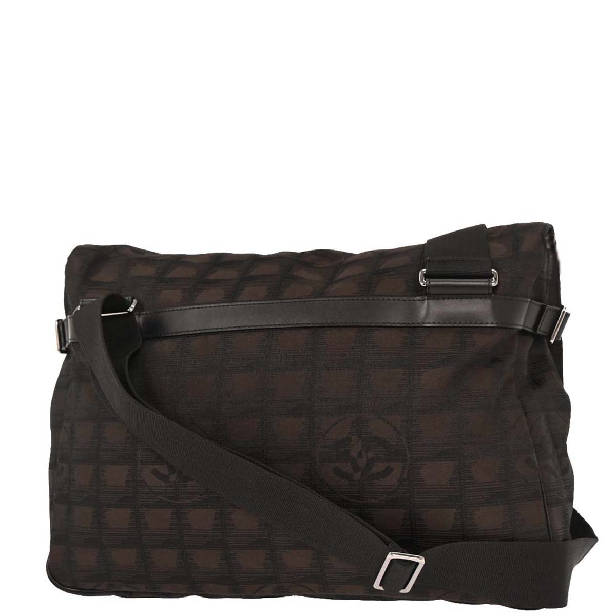 Chanel Brown Jacquard Nylon New Travel Line Shoulder Bag