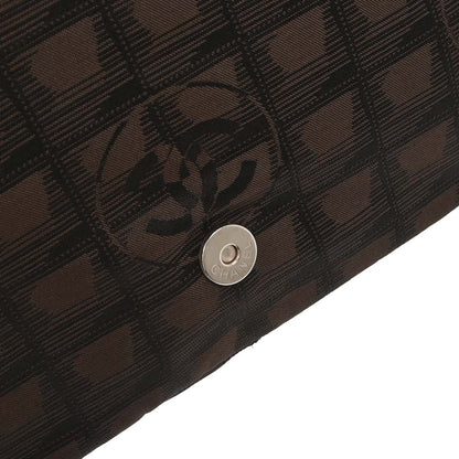 Chanel Brown Jacquard Nylon New Travel Line Shoulder Bag