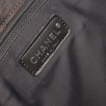 Chanel Brown Jacquard Nylon New Travel Line Shoulder Bag