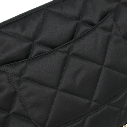 Chanel Black Satin Clutch Bag