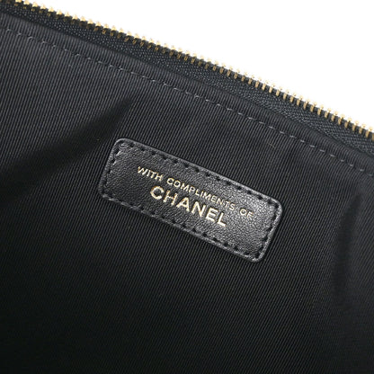 Chanel Black Satin Clutch Bag