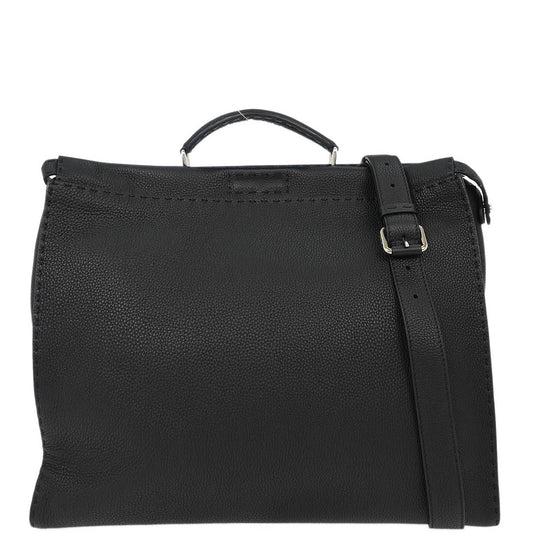 Fendi Black Leather Peekaboo Fit 2way Shoulder Handbag