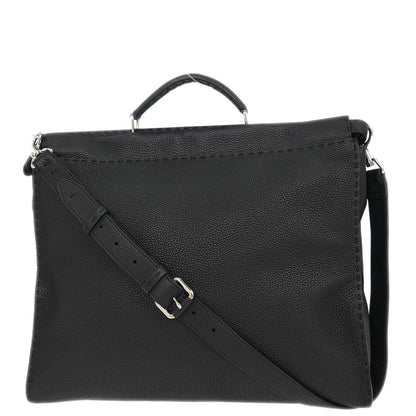 Fendi Black Leather Peekaboo Fit 2way Shoulder Handbag