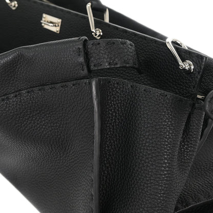 Fendi Black Leather Peekaboo Fit 2way Shoulder Handbag