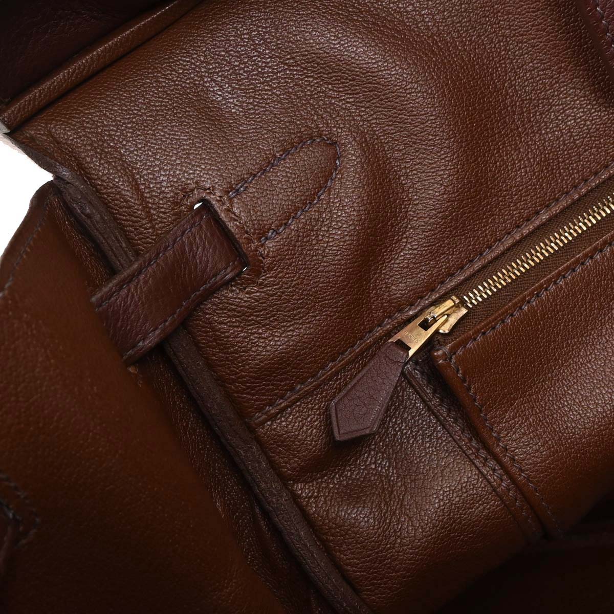 Hermes Havane Taurillon Clemence Birkin 40 Handbag