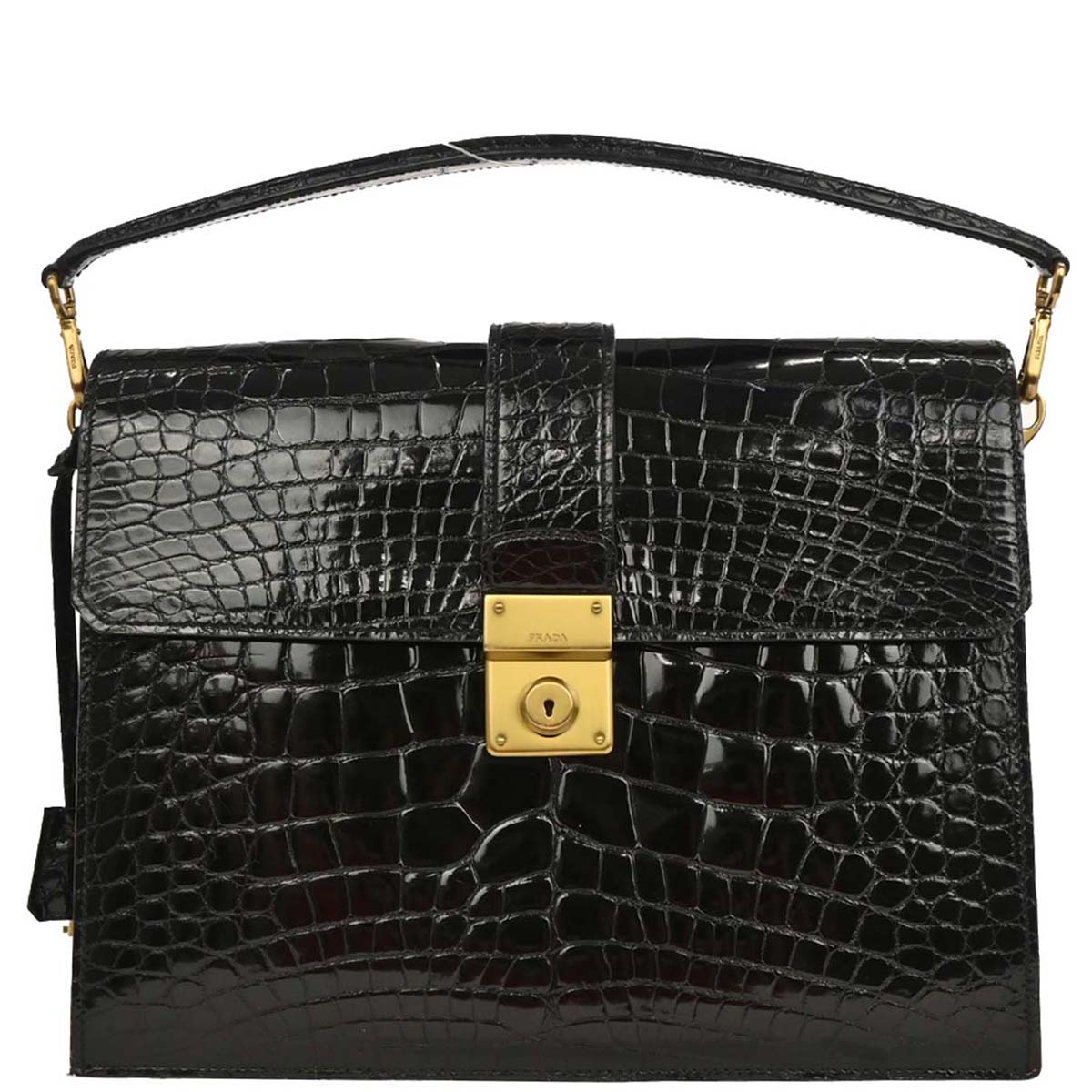 Prada * Black Crocodile Handbag