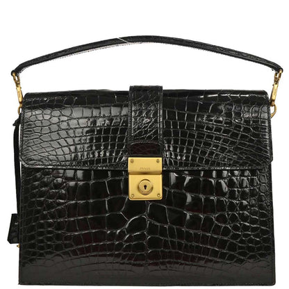 Prada * Black Crocodile Handbag