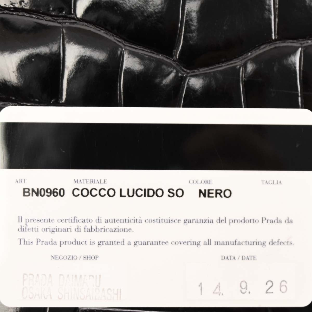 Prada * Black Crocodile Handbag