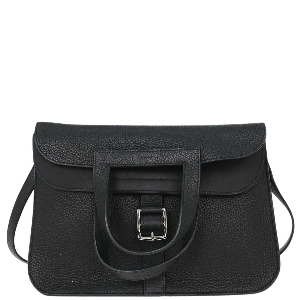Hermes Black Taurillon Clemence Halzan 31 2way Shoulder Tote Bag