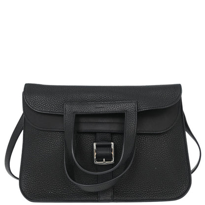 Hermes Black Taurillon Clemence Halzan 31 2way Shoulder Tote Bag