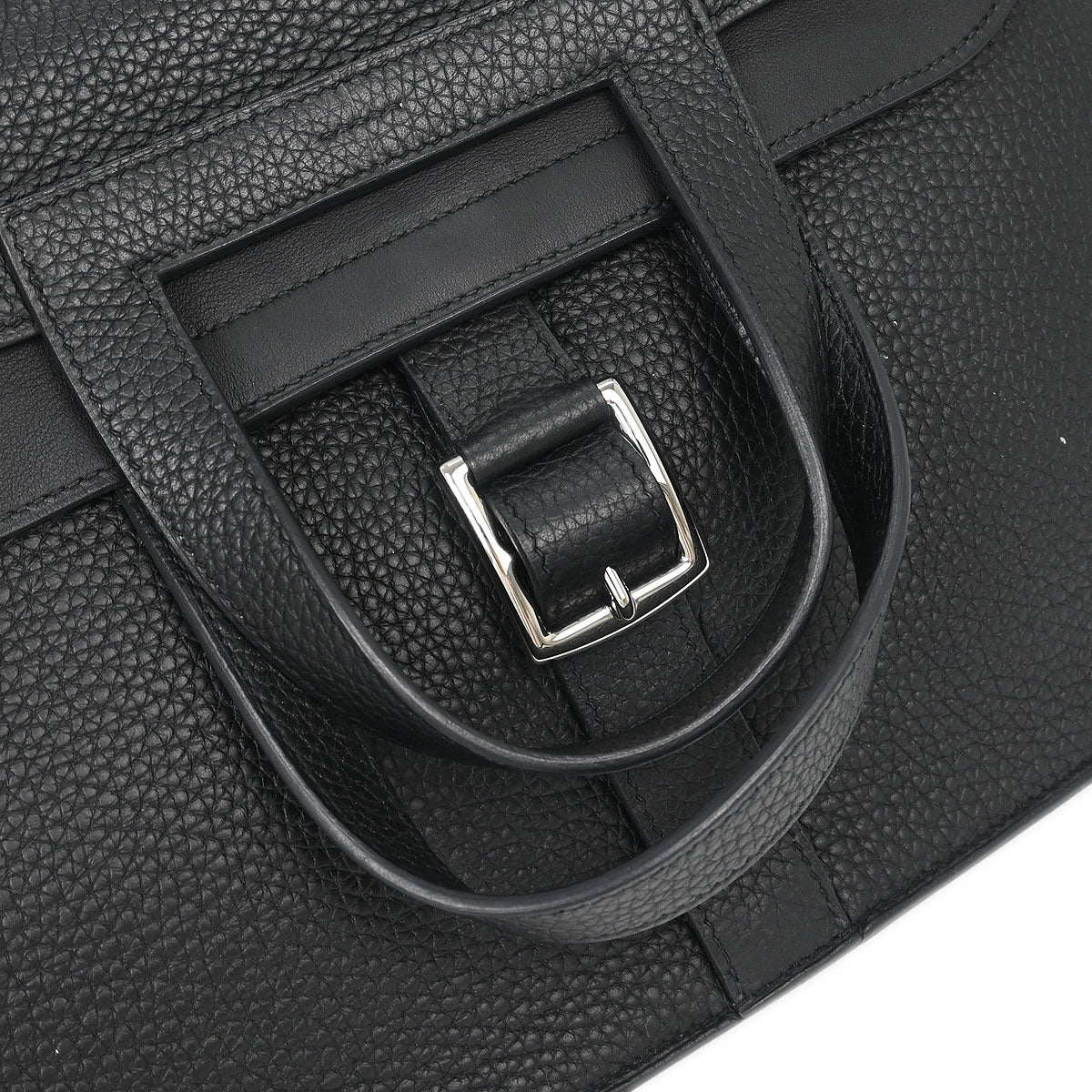 Hermes Black Taurillon Clemence Halzan 31 2way Shoulder Tote Bag